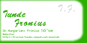 tunde fronius business card